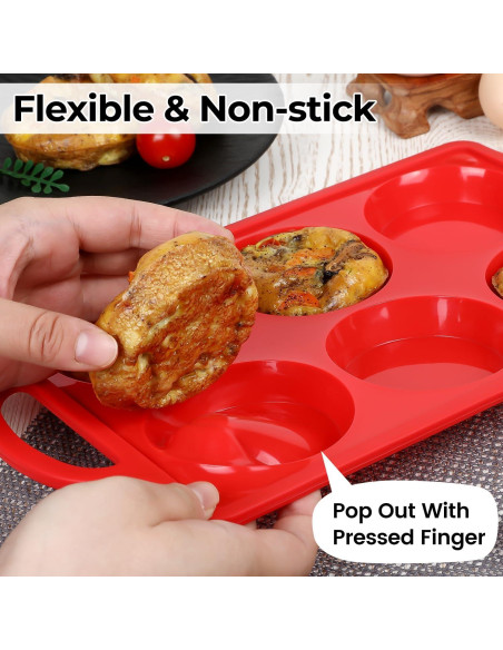 Moldes de Huevo de Silicona CAKETIME 3" Antiadherentes 2 Pcs