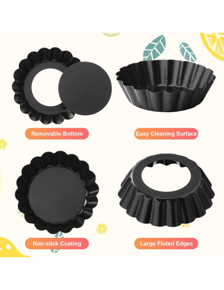 Moldes para Tartas Gejoy 32 Pcs 7,62 cm Acero Al Carbono