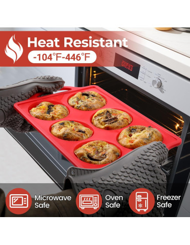 Moldes de Huevo de Silicona CAKETIME 3" Antiadherentes 2 Pcs