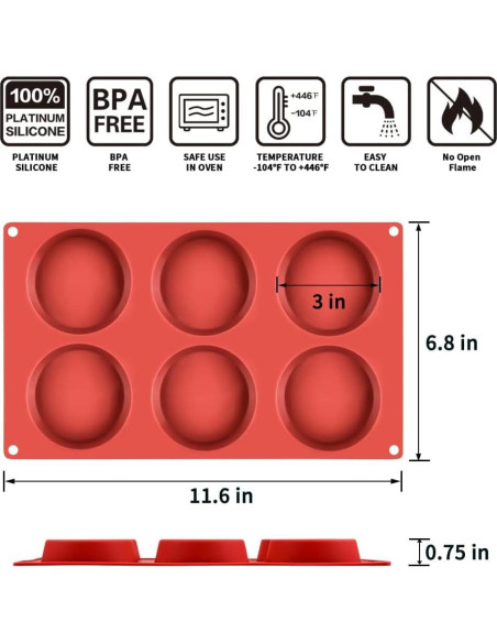 Molde para Muffin Top CAKETIME Silicona 2 Piezas 7,62 cm