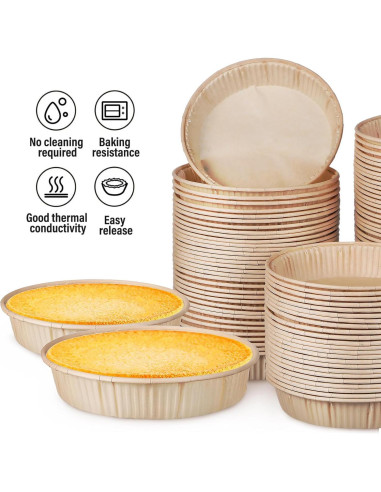 Moldes para Hornear Luxshiny 100 Pcs 10.97 cm Desechables