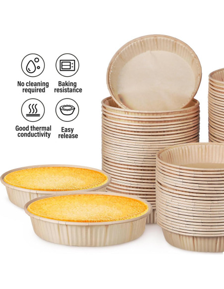 Moldes para Hornear Luxshiny 100 Pcs 10.97 cm Desechables