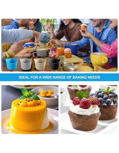 8 Moldes de Silicona YINARONG para Horno de Aire 192ml