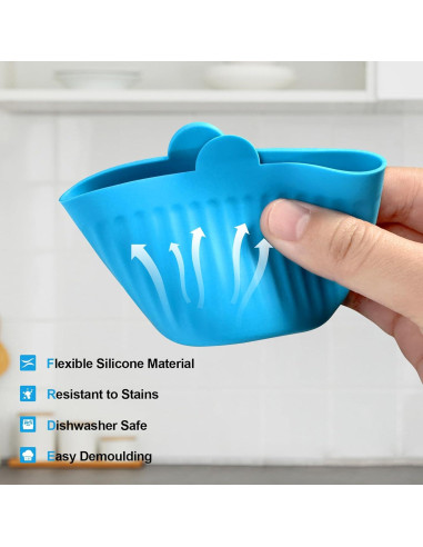 8 Moldes de Silicona YINARONG para Horno de Aire 192ml