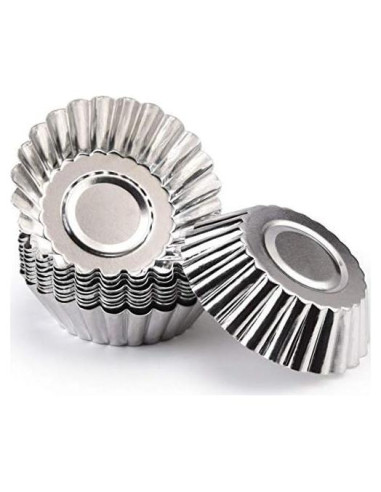 10 Moldes de Huevo de Aluminio LASSUM para Tartas 7 cm
