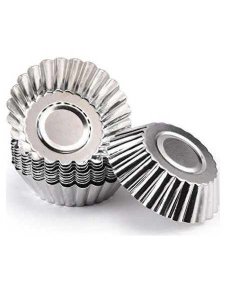 10 Moldes de Huevo de Aluminio LASSUM para Tartas 7 cm