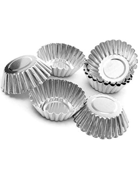 10 Moldes de Huevo de Aluminio LASSUM para Tartas 7 cm