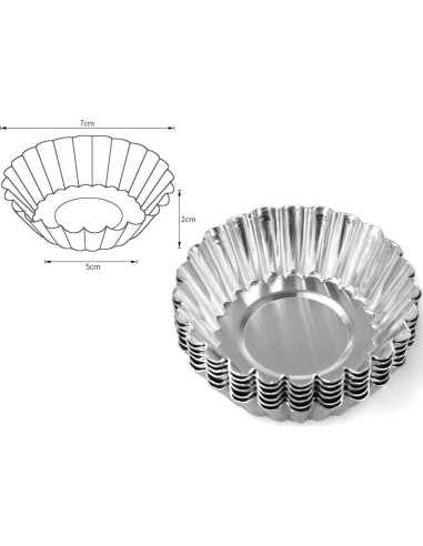 10 Moldes de Huevo de Aluminio LASSUM para Tartas 7 cm