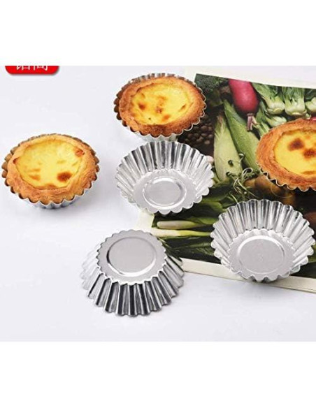 10 Moldes de Huevo de Aluminio LASSUM para Tartas 7 cm