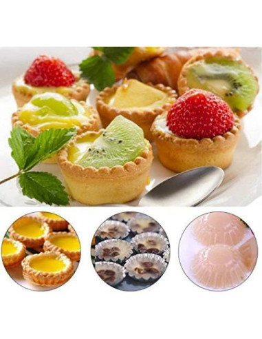 10 Moldes de Huevo de Aluminio LASSUM para Tartas 7 cm