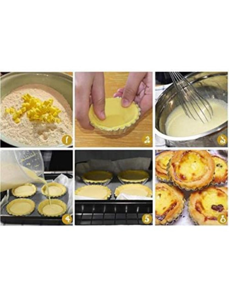 10 Moldes de Huevo de Aluminio LASSUM para Tartas 7 cm