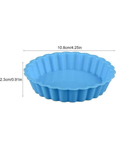 8 Moldes de Silicona para Tartas Mini Redondos 10.8 cm