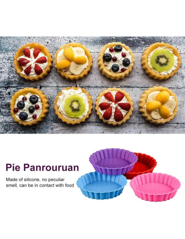 8 Moldes de Silicona para Tartas Mini Redondos 10.8 cm