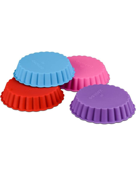 8 Moldes de Silicona para Tartas Mini Redondos 10.8 cm
