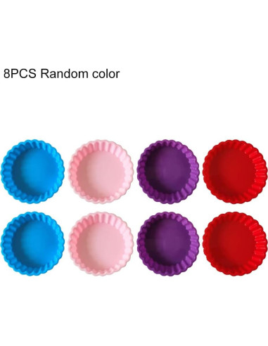 8 Moldes de Silicona para Tartas Mini Redondos 10.8 cm