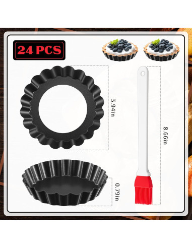24 Moldes Redondos Antiadherentes 10 cm Patelai