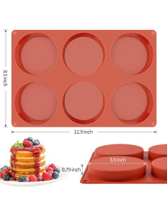 Moldes de Silicona Ocmoiy Jumbo 3 Piezas 10 cm Antiadherentes 2