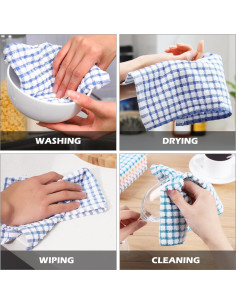 Paños de Cocina Oeleky 100% Algodón 12x12 cm Paquete 8 2