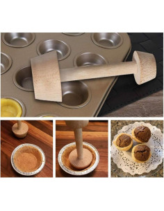 Tamper de Tarta de Madera Xinjincang Doble Cara 2.54 cm 2