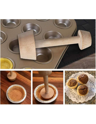 Tamper de Tarta de Madera Xinjincang Doble Cara 2.54 cm