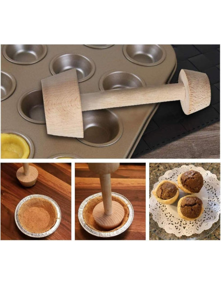 Tamper de Tarta de Madera Xinjincang Doble Cara 2.54 cm