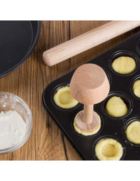 Tamper de Tarta de Madera Xinjincang Doble Cara 2.54 cm