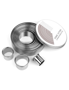 Juego de 12 Cortadores de Galletas Redondos HAHAYOO