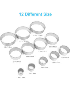 Juego de 12 Cortadores de Galletas Redondos HAHAYOO 2