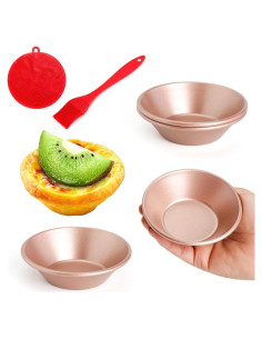 Juego de 4 moldes para tartas de huevo Quyimy 8cm