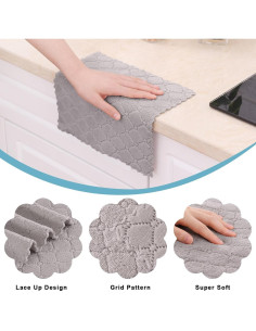 Paquete de 12 Paños de Cocina Homaxy Microfibra Gris 25,4 cm 2