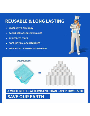 Paño de Microfibra de Limpieza MR.SIGA 24 Unidades 32x32 cm