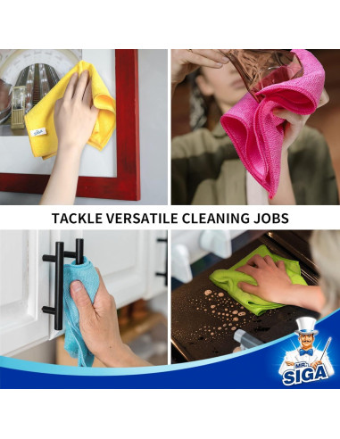 Paño de Microfibra de Limpieza MR.SIGA 24 Unidades 32x32 cm