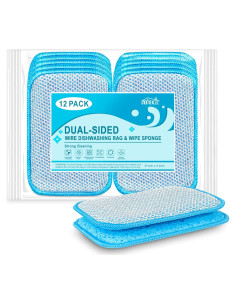 HOMEXCEL Paquete 12 Esponjas de Fregar y Limpiar Azul