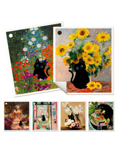 Paquete de 6 paños de cocina Miss Adola Gato Floral