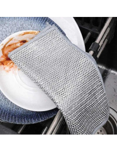 Paquete de 10 Paños de Acero Inoxidable Genérico 20x20cm 2