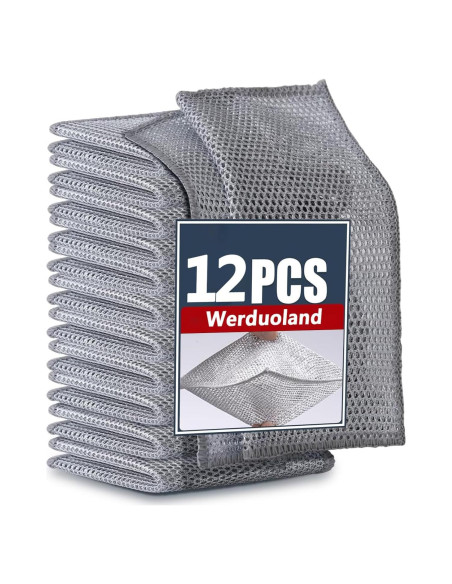 12 Paños de Cocina Multifuncionales Werduoland 20 cm