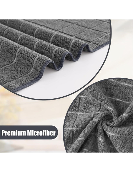 Juego de Toallas de Cocina Homaxy 12 Paquete Microfibra Gris