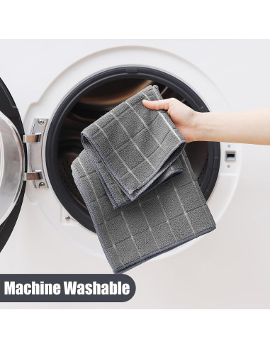 Juego de Toallas de Cocina Homaxy 12 Paquete Microfibra Gris