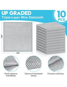 10 Paños de Alambre Sin Rayones VMKBL 20x20 cm Multiusos 2