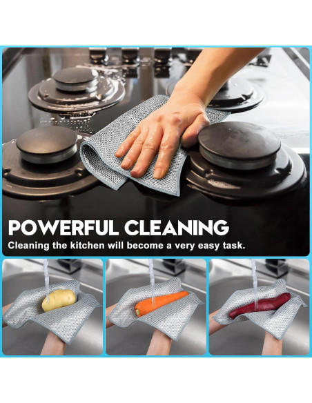 10 Paños de Alambre Sin Rayones VMKBL 20x20 cm Multiusos