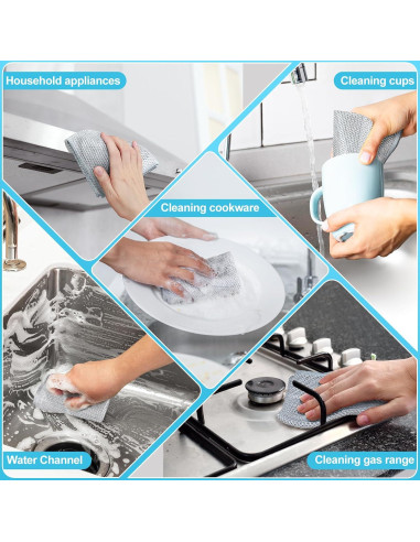 10 Paños de Alambre Sin Rayones VMKBL 20x20 cm Multiusos