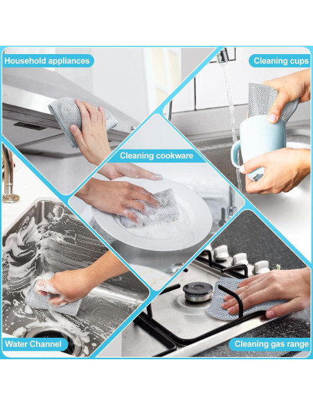 10 Paños de Alambre Sin Rayones VMKBL 20x20 cm Multiusos