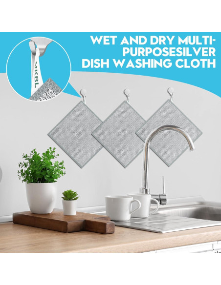 10 Paños de Alambre Sin Rayones VMKBL 20x20 cm Multiusos