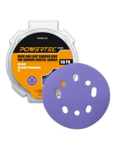 Discos de Lijado 5" POWERTEC PRO 80 Granos Zirconia - 50 Pzas