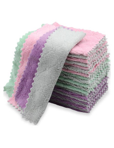 24 Paños de Cocina Microfibra NEOWEMING 15x25 cm Color Mezclado
