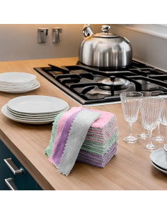 24 Paños de Cocina Microfibra NEOWEMING 15x25 cm Color Mezclado 2