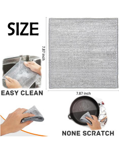 Trapos de Lavado de Platos ONEDIGI 20x20cm 6PCS Doble Capa 2