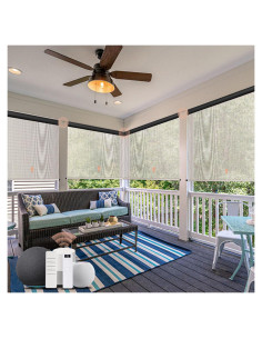 Persiana enrollable motorizada Canisteo 55,88cm crema exterior