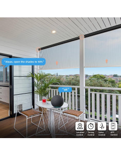 Persiana enrollable motorizada Canisteo 55,88cm crema exterior 2