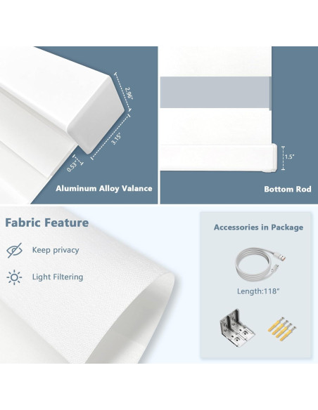 Persianas Zebra Motorizadas COOLWINDS 76,2x182,9 cm Blancas